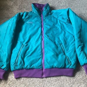 VINTAGE Columbia Teal and Purple Bomber Jacket